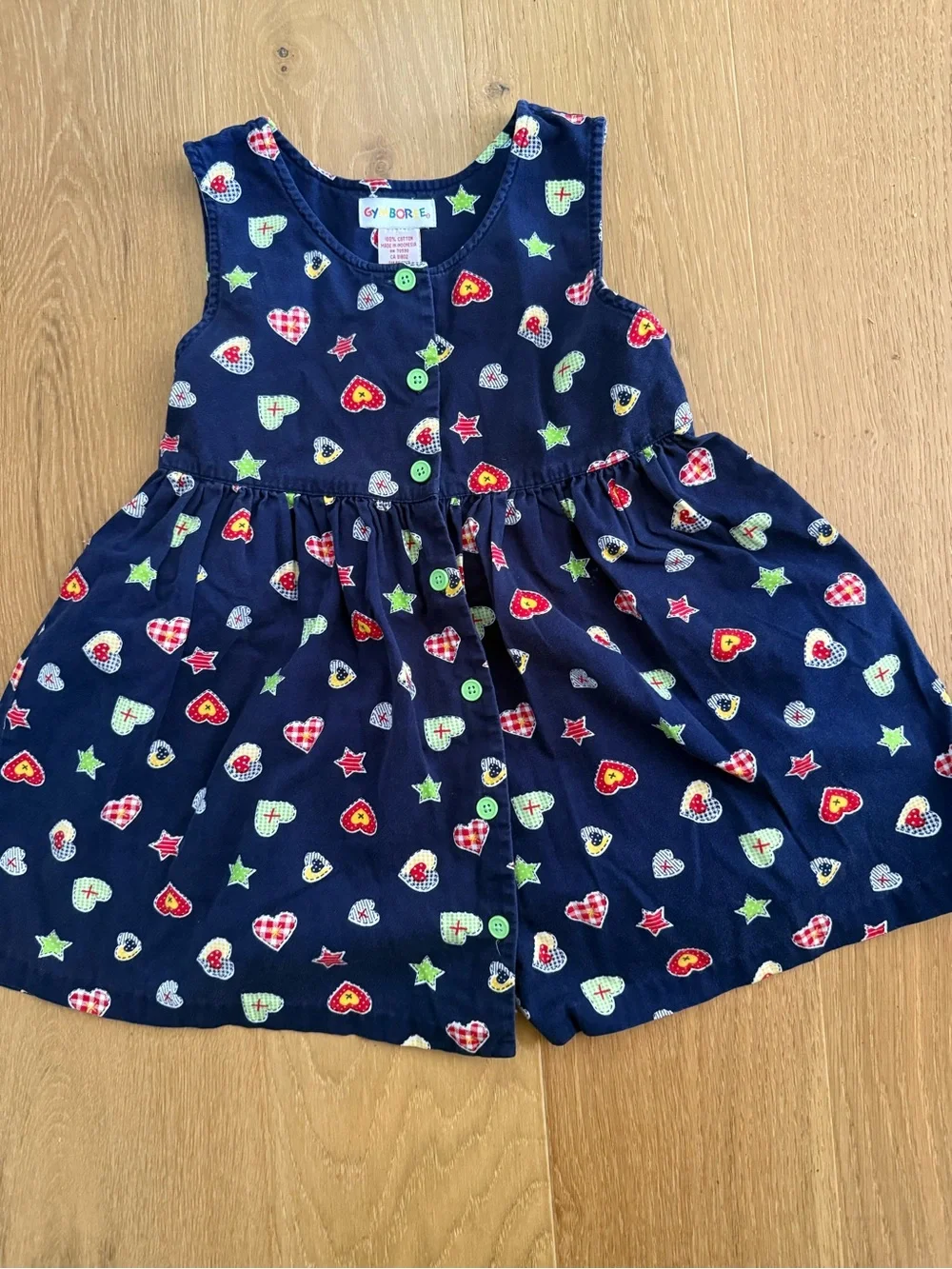 Vintage Rainbow Tag Gymboree Cape COD 1997 line Navy button-up (4t-5t) Dress